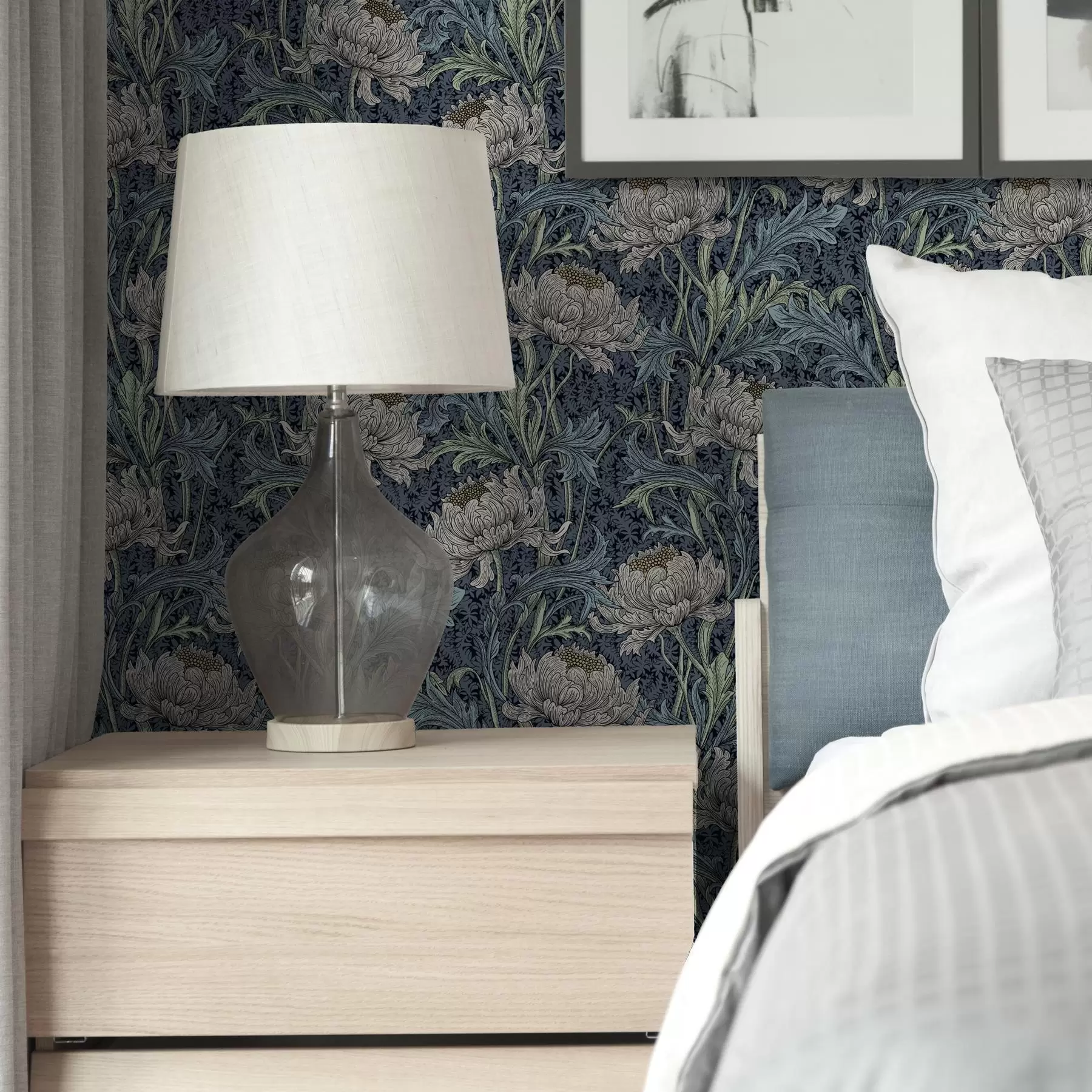 wall murals Винтажни божури на тамној позадини, готички цветни стил a00233