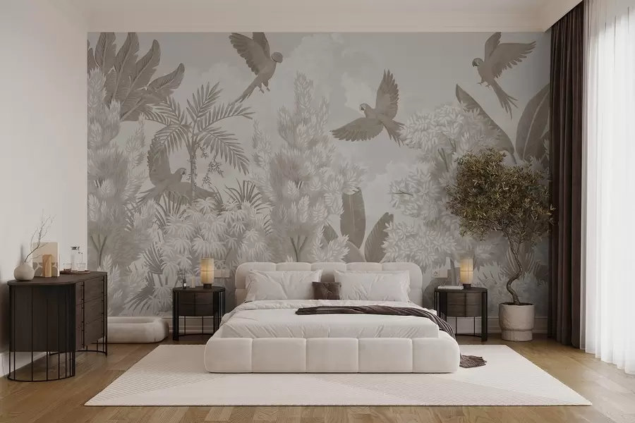 wall murals Папагаји у џунгли w04105v1