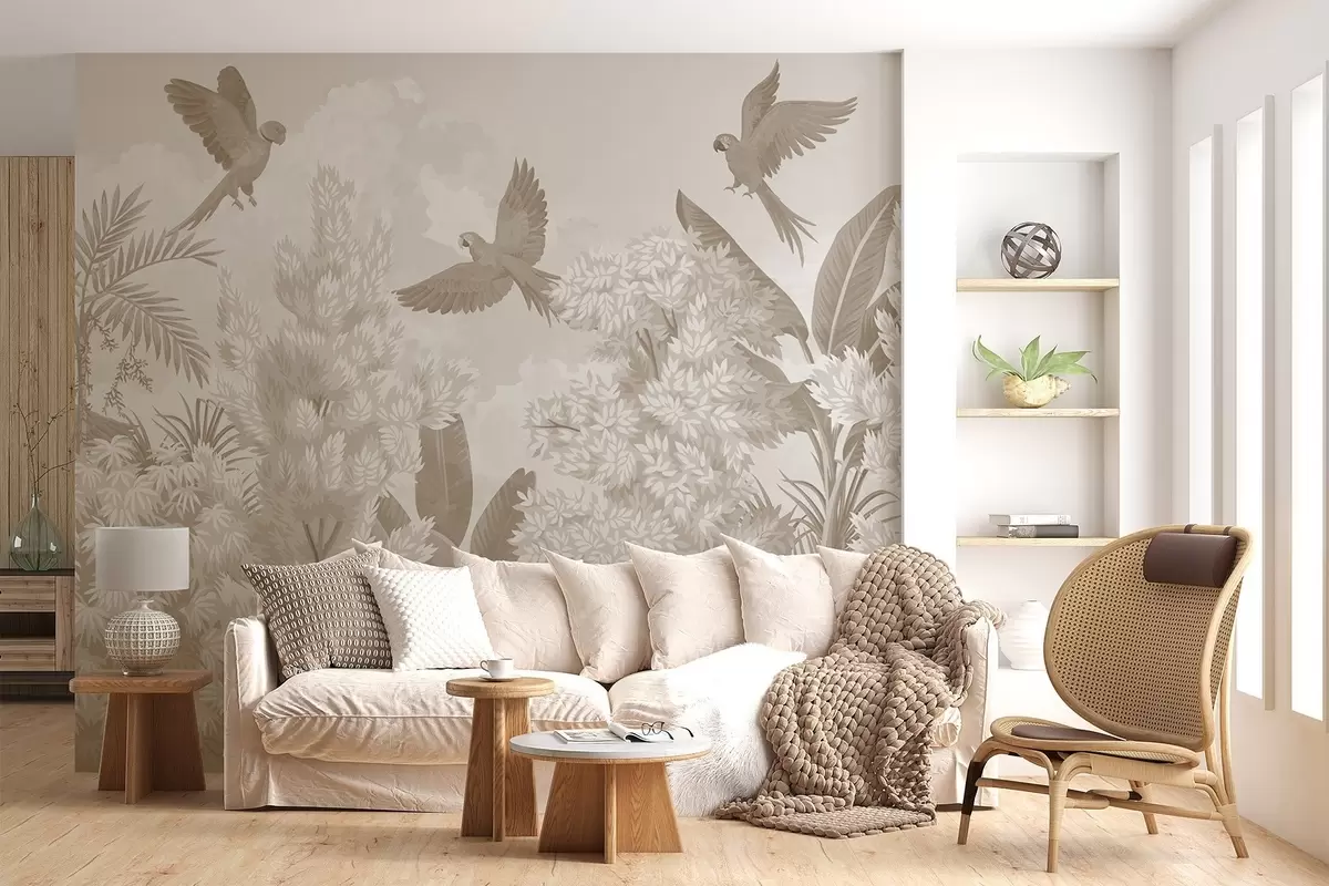 wall murals Папагаји у џунгли w04105v1