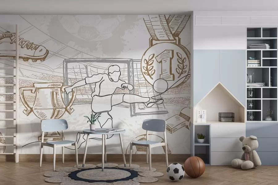 wall murals Фудбалски атрибути w04108v1