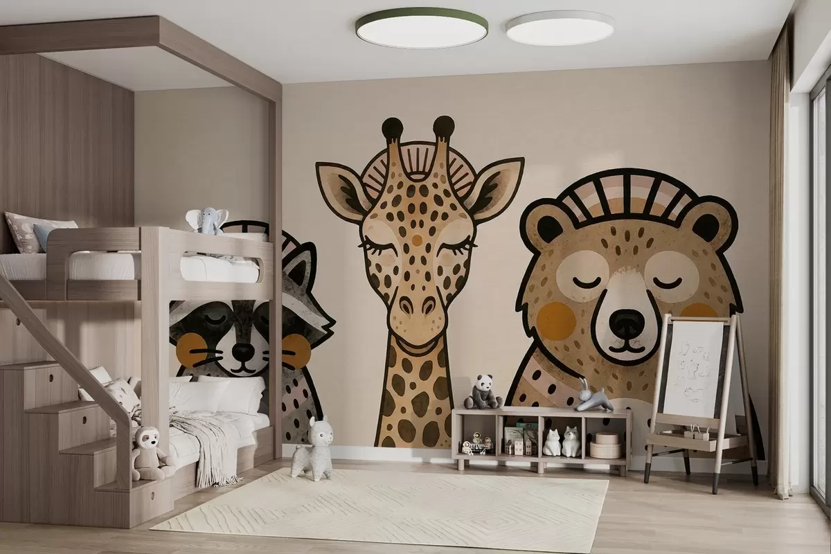 wall murals Животиње цртане у акварелном стилу w04111