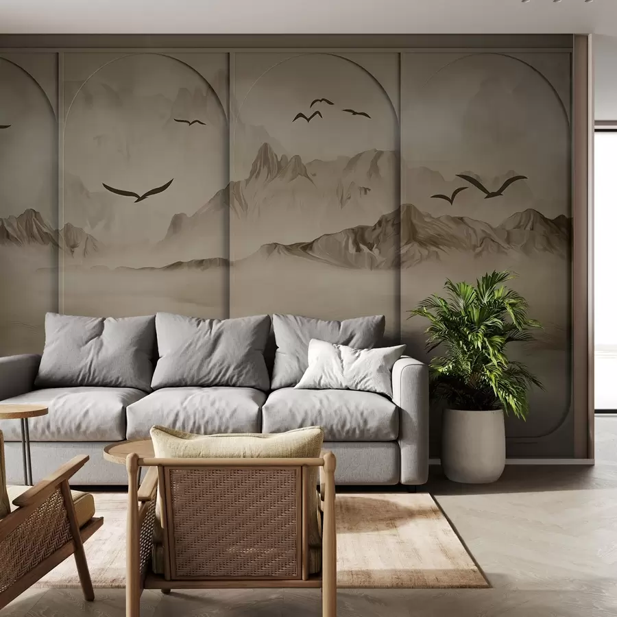 wall murals Планине кроз панеле w04134v1