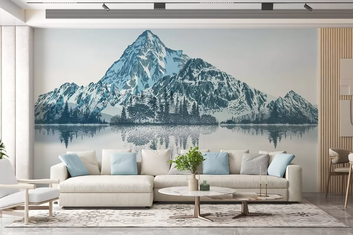wall murals Планине, шума и језеро w04129