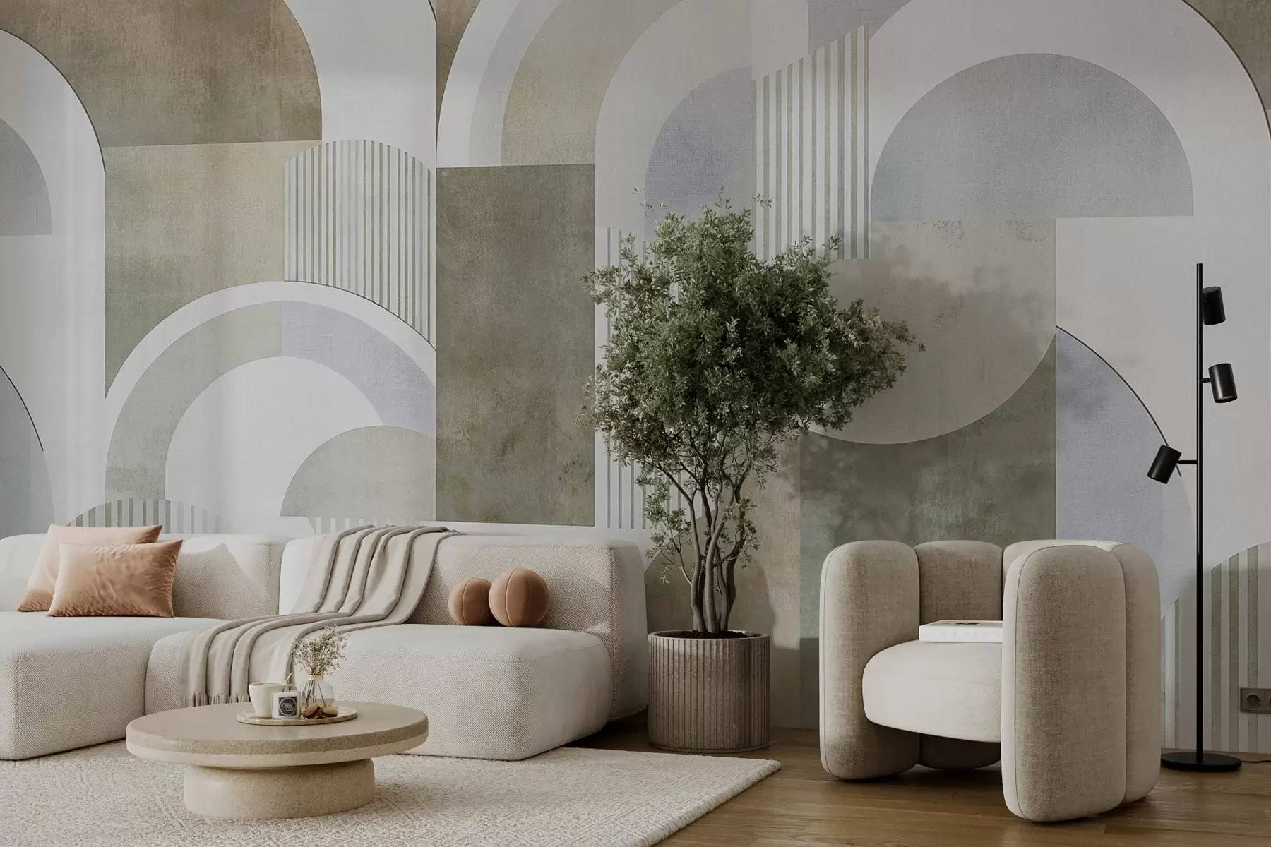 wall murals Апстрактна геометрија у арт деко стилу са ретро ефектом w04079