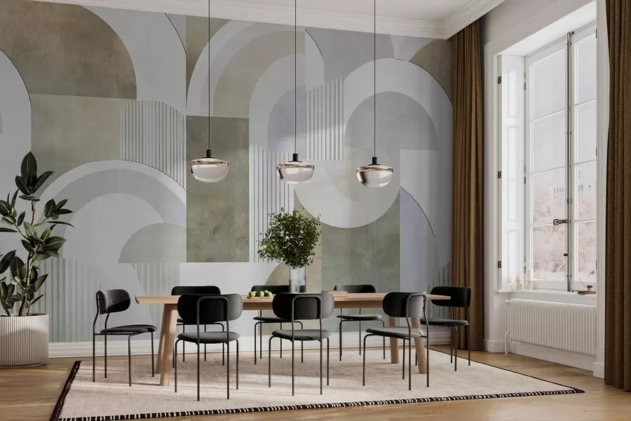 wall murals Апстрактна геометрија у арт деко стилу са ретро ефектом w04079