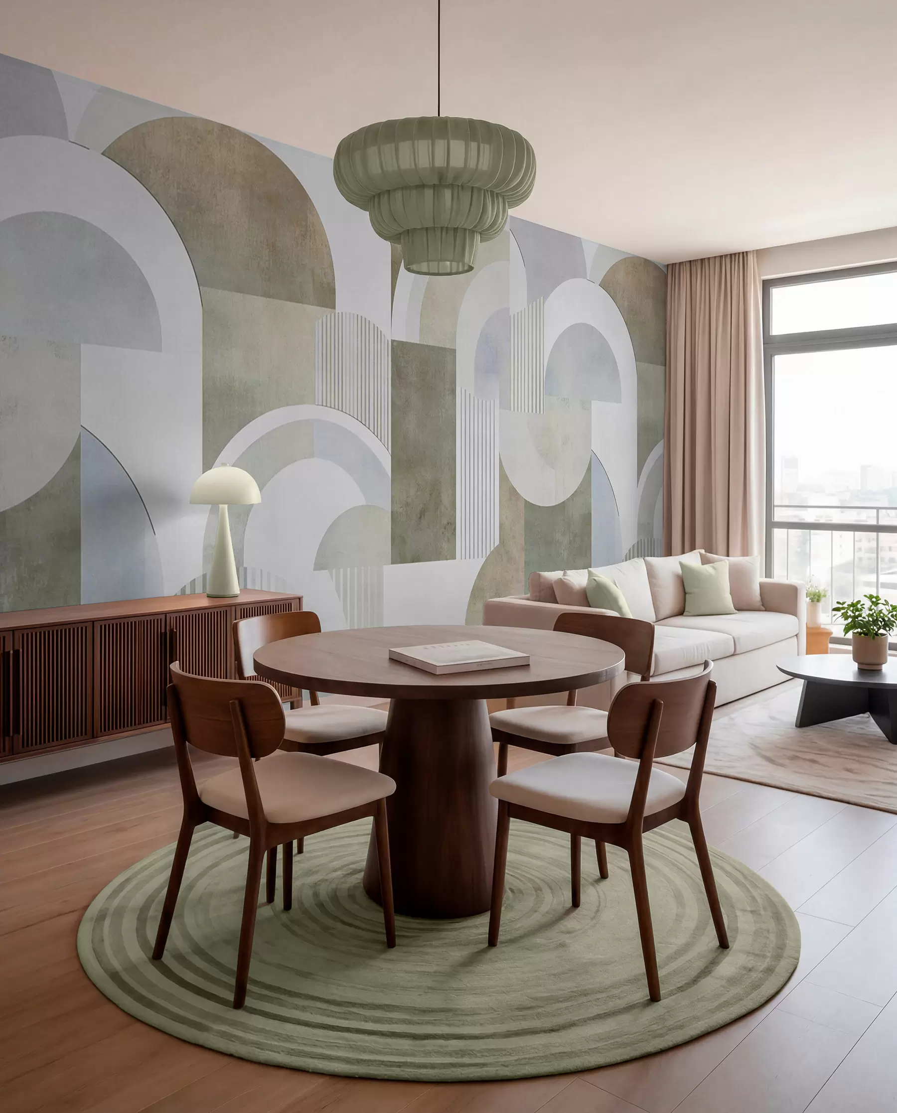 wall murals Апстрактна геометрија у арт деко стилу са ретро ефектом w04079