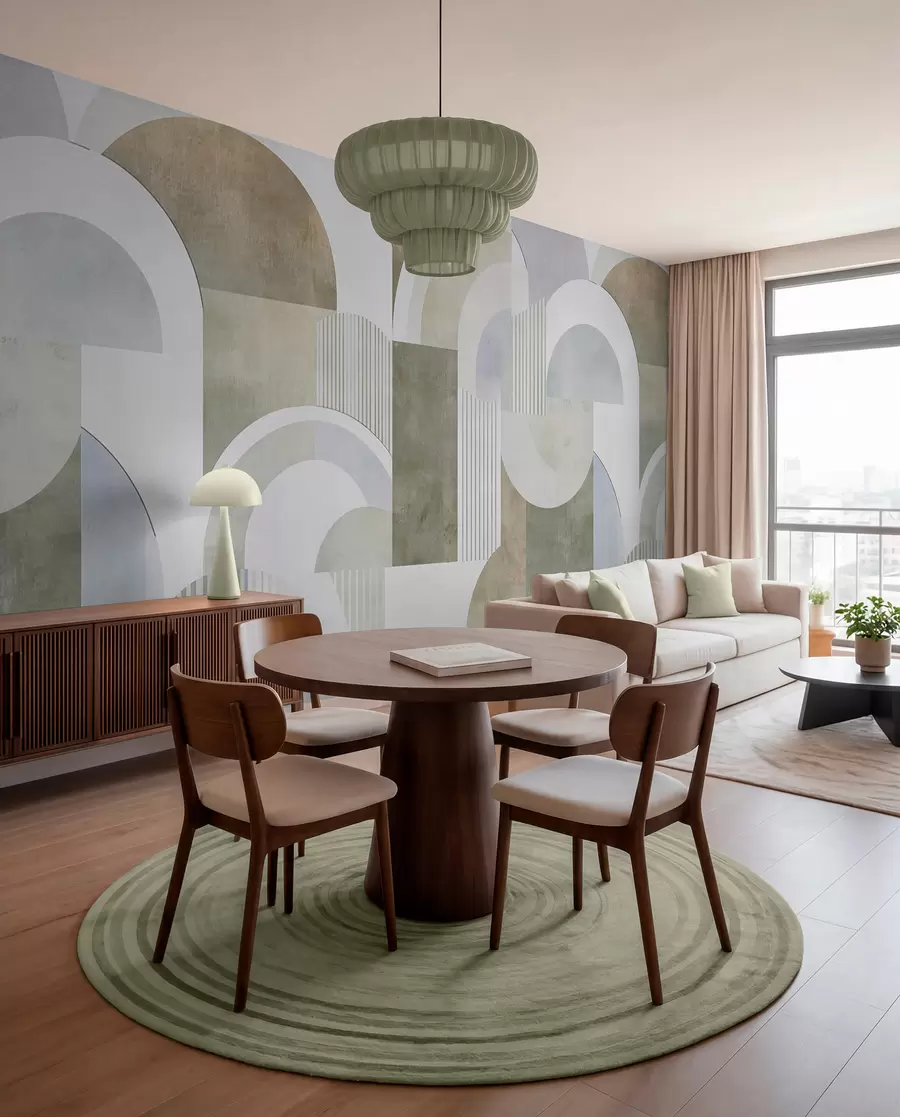 wall murals Апстрактна геометрија у арт деко стилу са ретро ефектом w04079