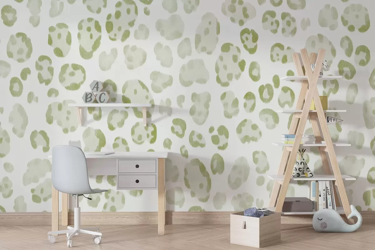 wall murals Леопард принт, текстура вуне, зелена боја w04112v3