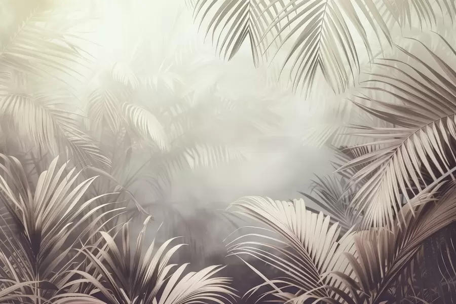 wall murals тропска џунгла са неутралном нијансом w04142v1