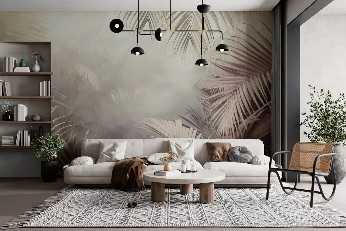 wall murals тропска џунгла са неутралном нијансом w04142v1