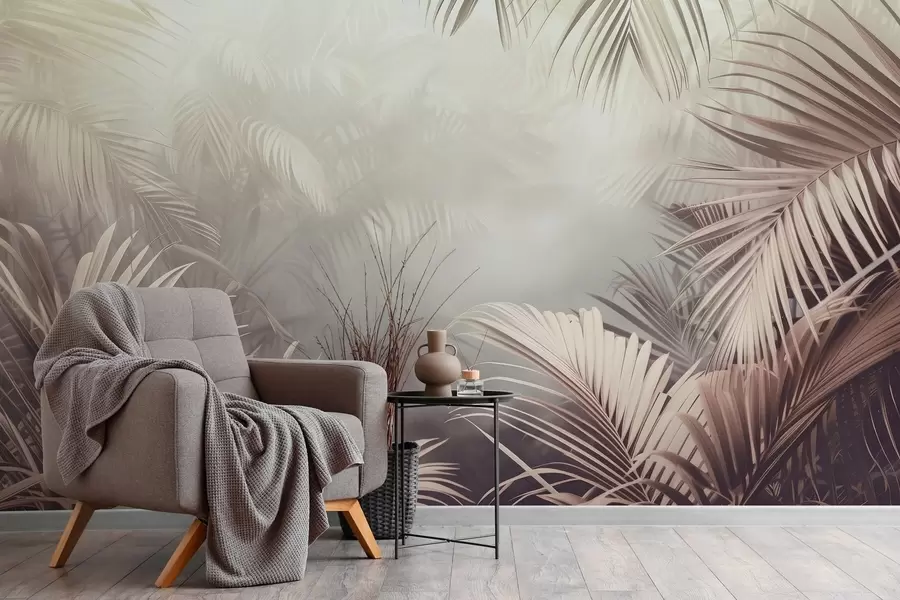 wall murals тропска џунгла са неутралном нијансом w04142v1