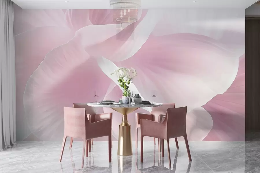 wall murals Апстрактни текстурирани цвет са нежним латицама, меко осветљење, елегантна композиција, минималистичка естетика w09211v1