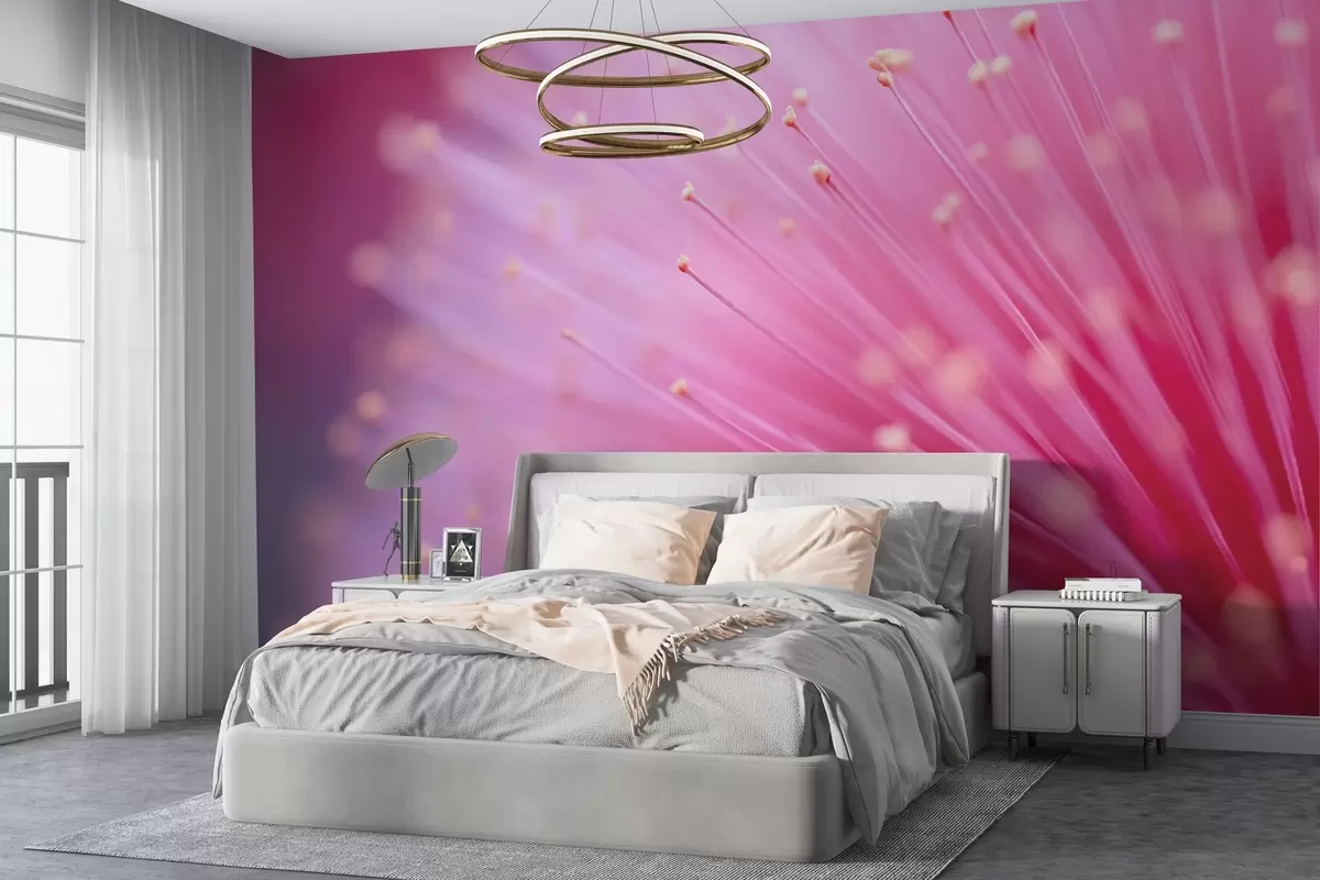 wall murals Ружичасти цветни прашници у макроу, деликатна апстракција w04154