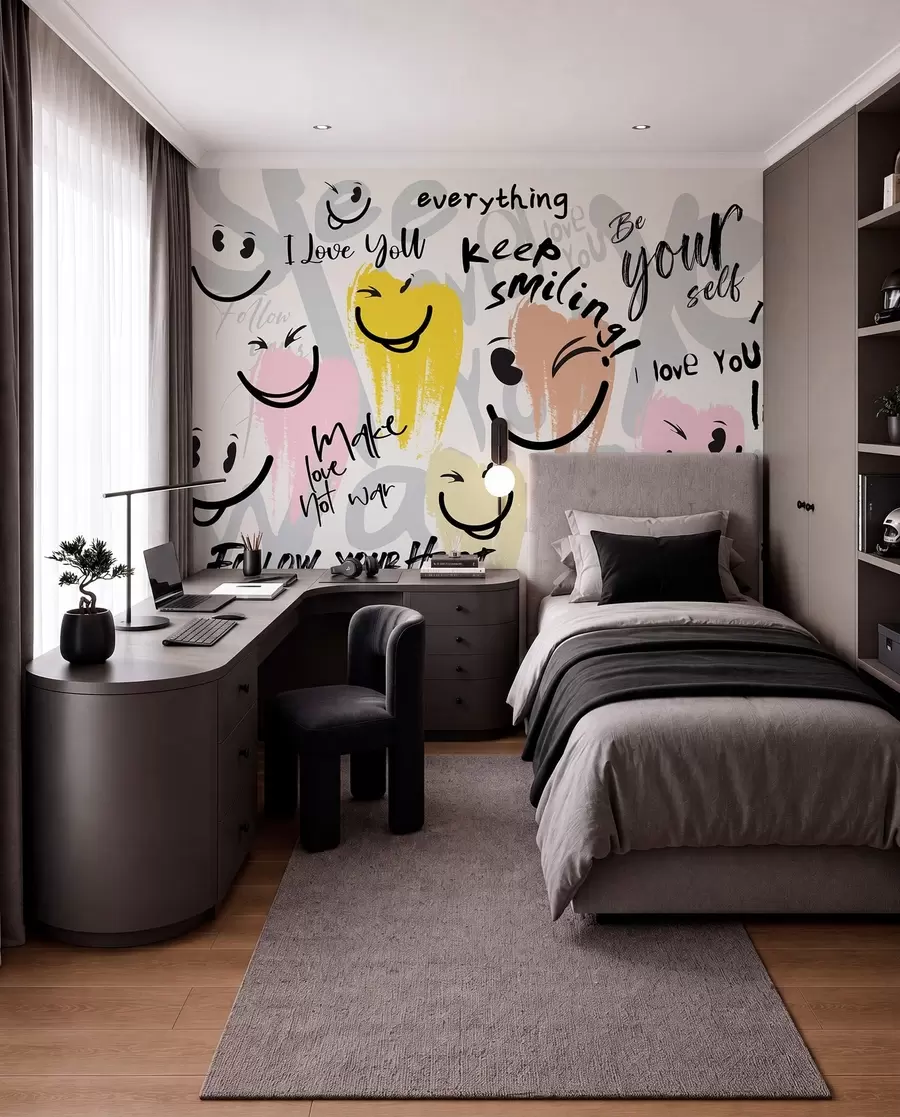 wall murals Емотикони и натписи w04174