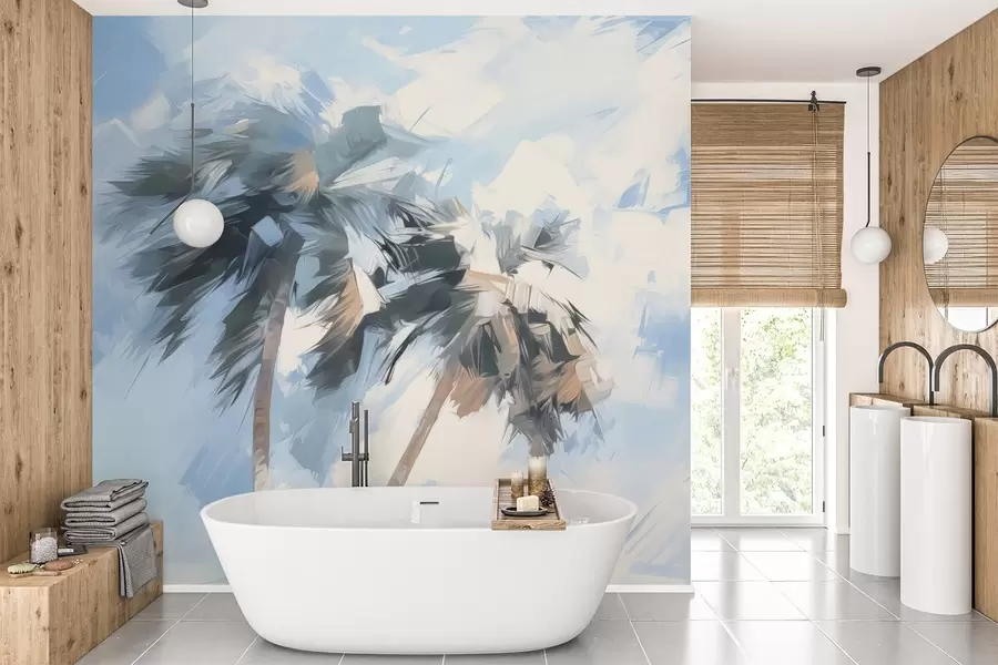 wall murals Сликање имитације палми w04176