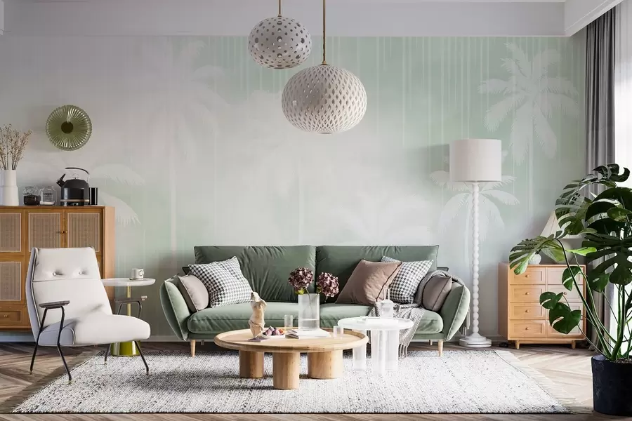 wall murals Магла са палмама w04180v3