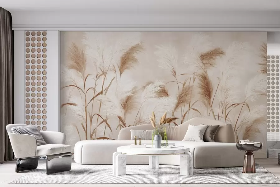 wall murals Елегантна пампас трава цвета у меким беж и млечним тоновима w09150v1