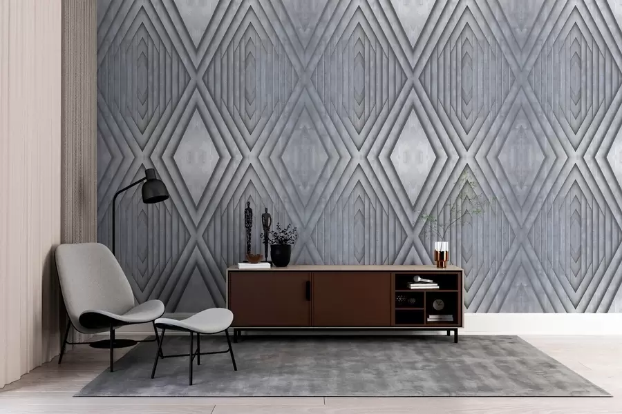 wall murals имитација дрвених панела у хладним сивим бојама w04168v2