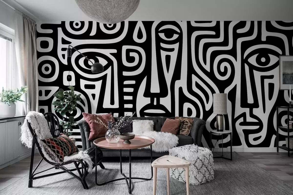 wall murals Стилизовани детаљи лица w04186