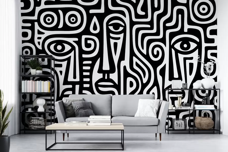 wall murals Стилизовани детаљи лица w04186