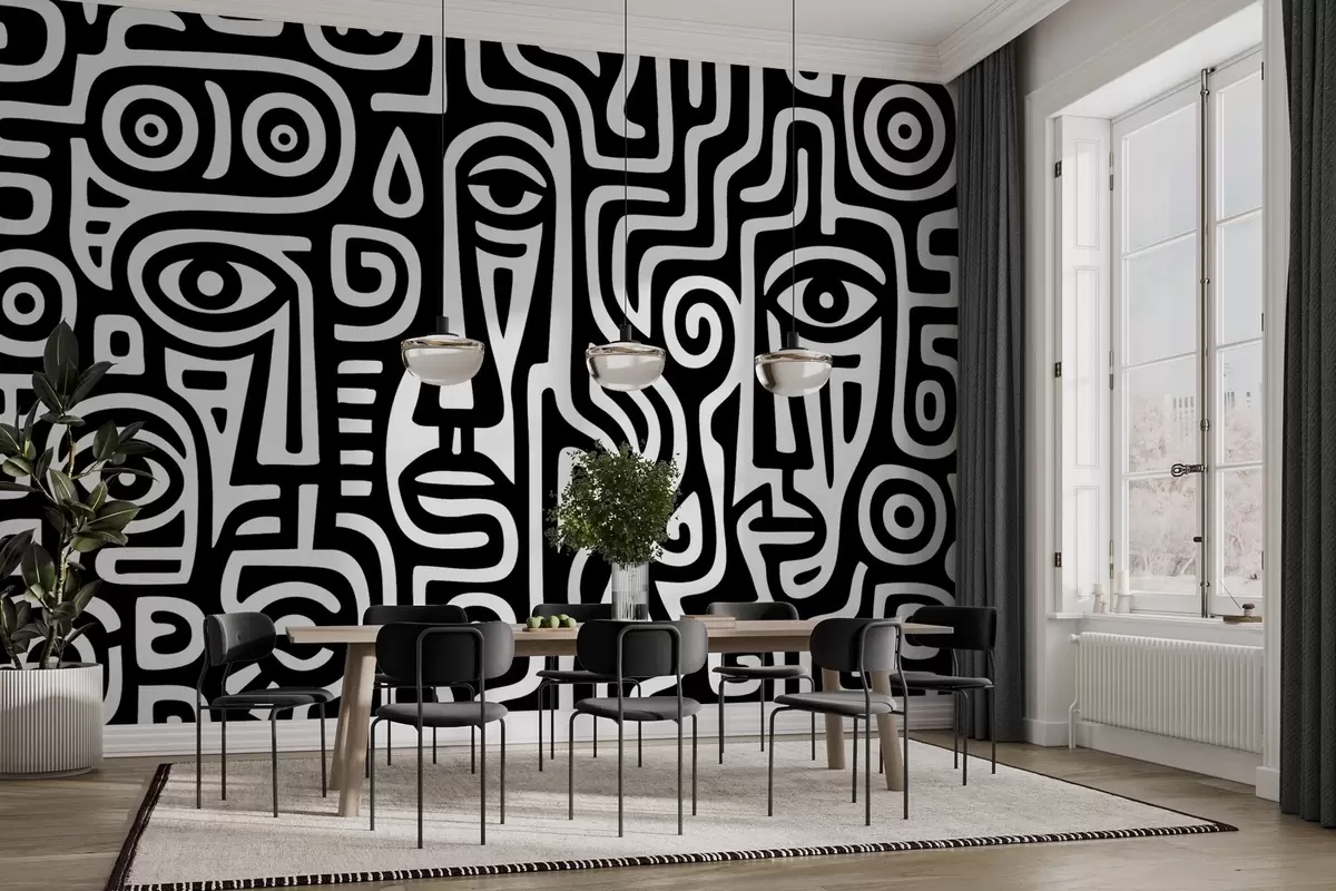 wall murals Стилизовани детаљи лица w04186