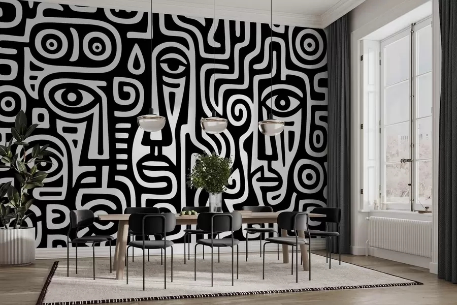 wall murals Стилизовани детаљи лица w04186