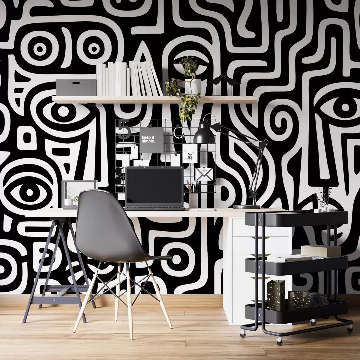 wall murals Стилизовани детаљи лица w04186