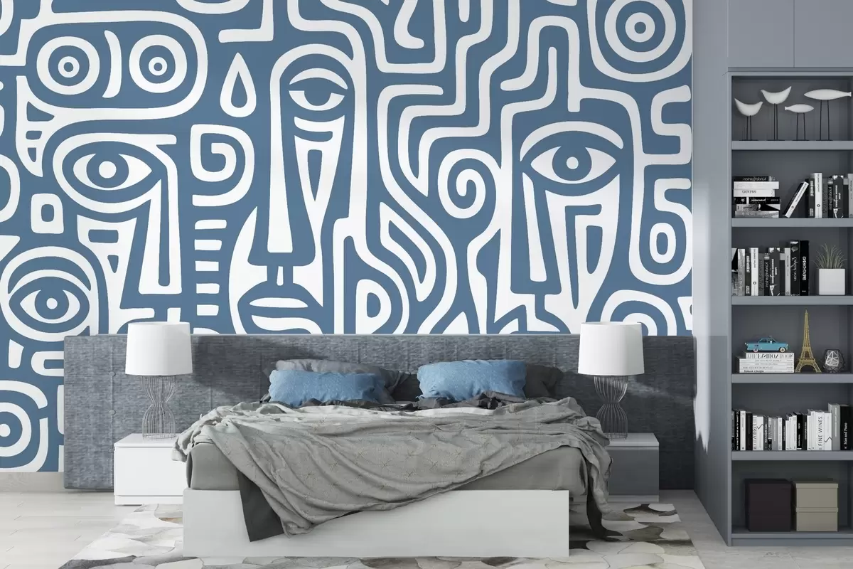 wall murals Стилизовани детаљи лица w04186v1