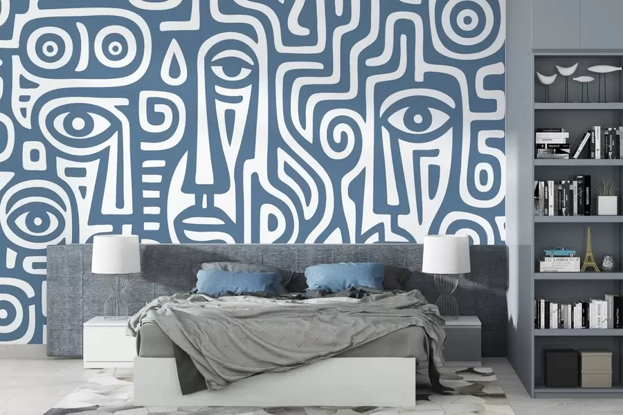 wall murals Стилизовани детаљи лица w04186v1