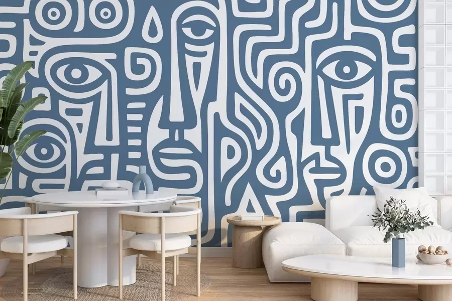 wall murals Стилизовани детаљи лица w04186v1