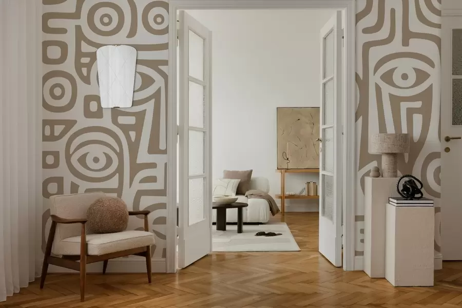 wall murals Стилизовани детаљи лица w04186v2