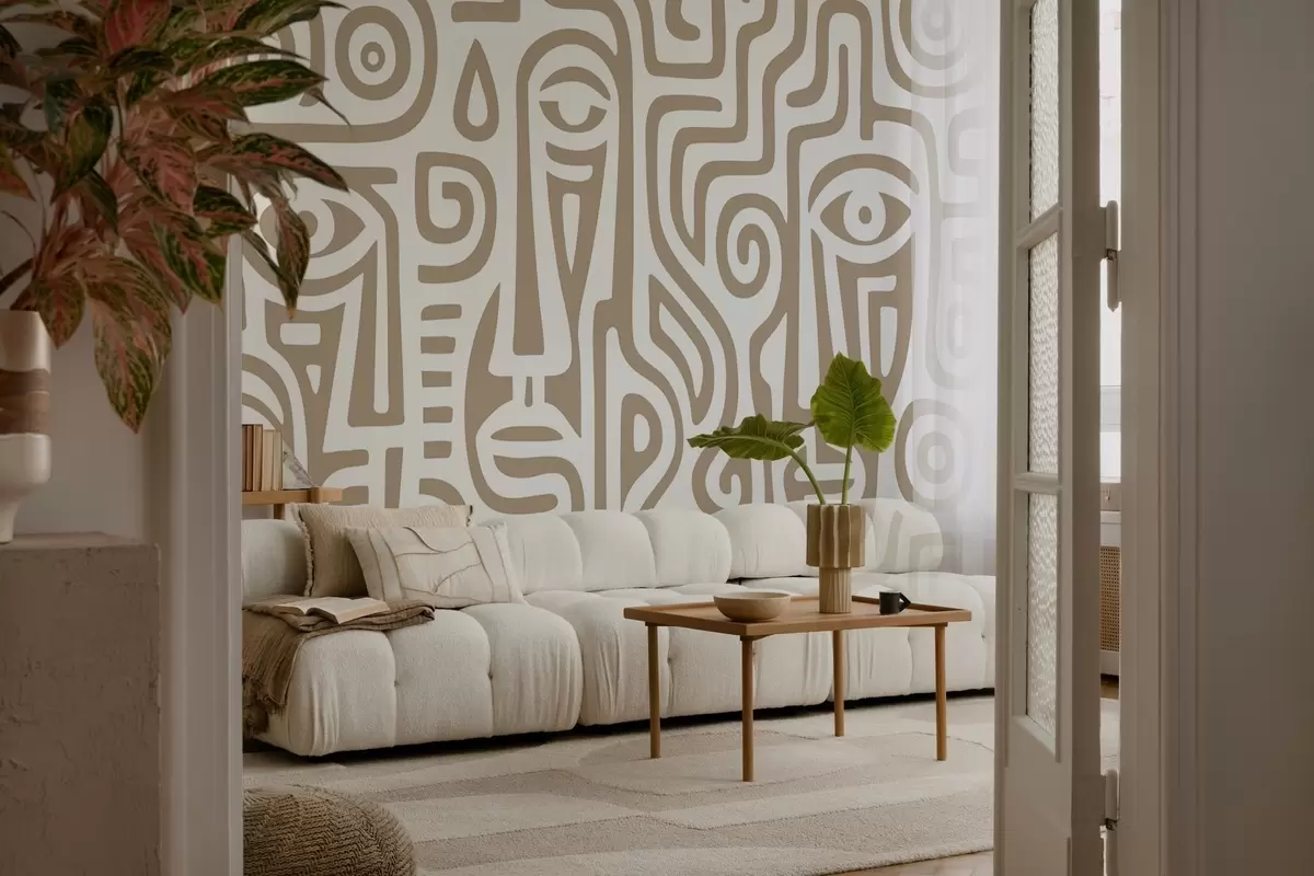 wall murals Стилизовани детаљи лица w04186v2