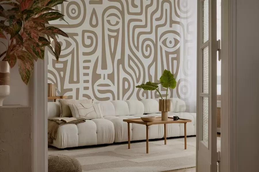 wall murals Стилизовани детаљи лица w04186v2