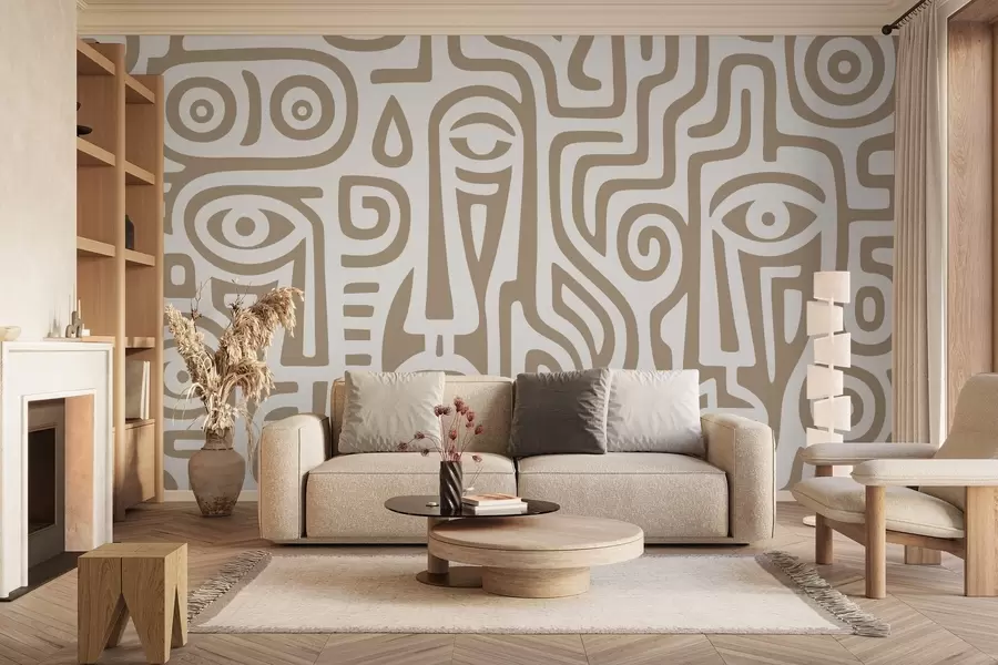 wall murals Стилизовани детаљи лица w04186v2