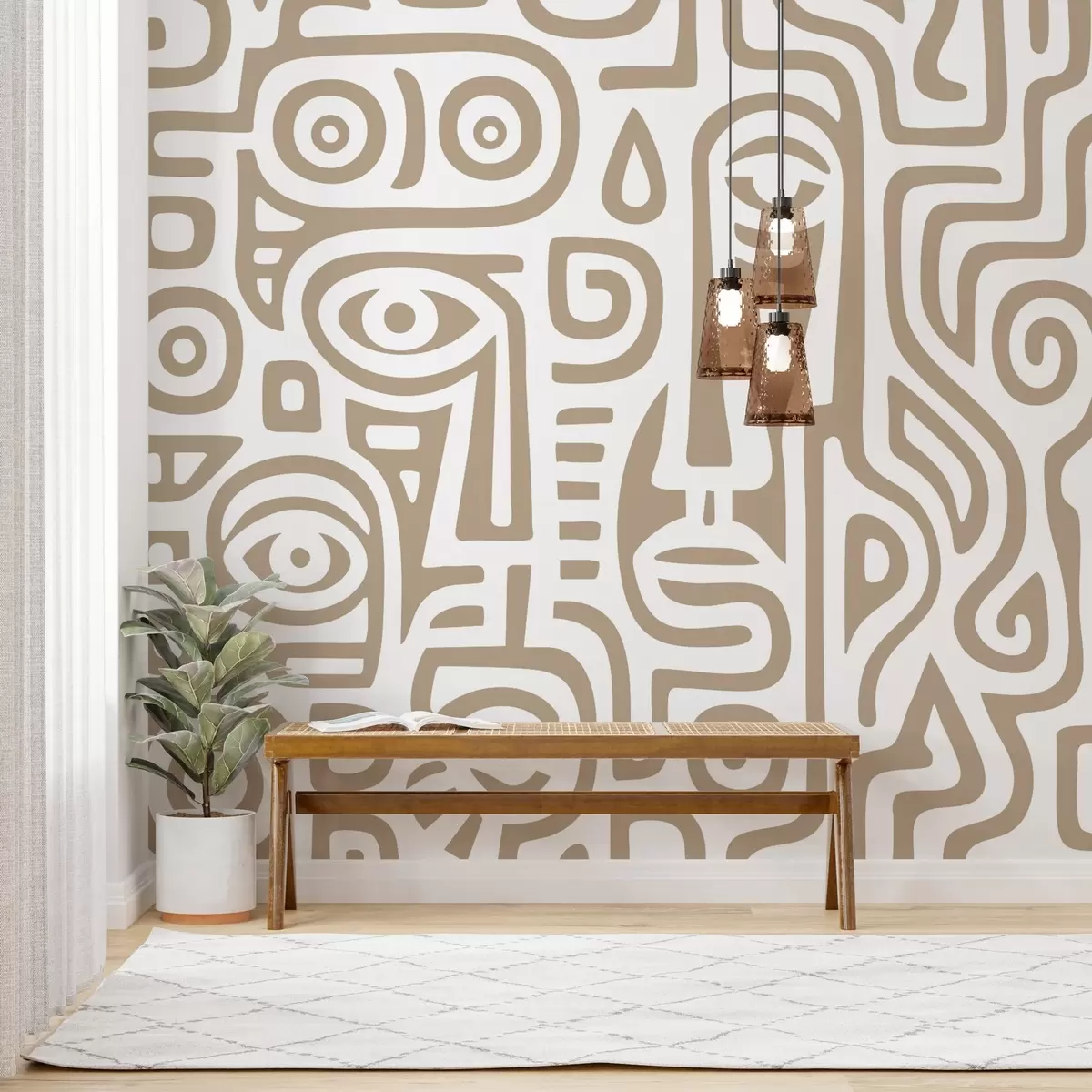 wall murals Стилизовани детаљи лица w04186v2