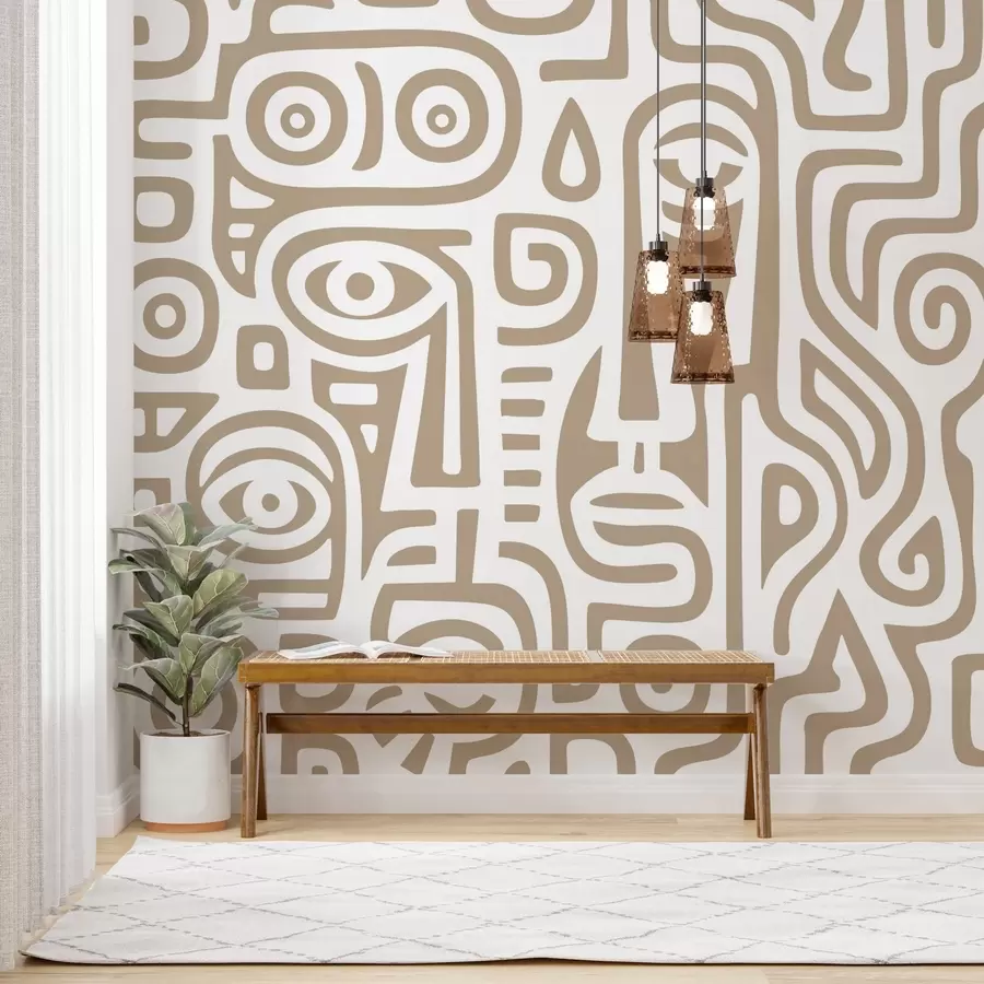 wall murals Стилизовани детаљи лица w04186v2