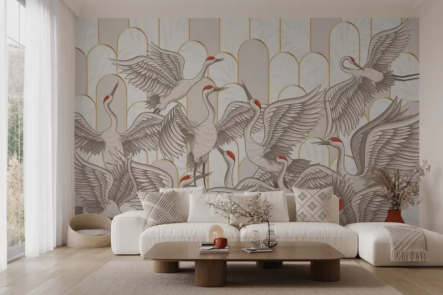 wall murals Птице и винтаге лукови w04193