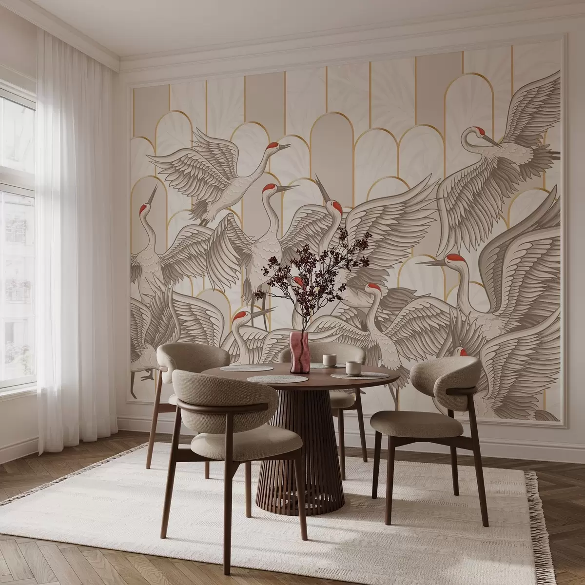 wall murals Птице и винтаге лукови w04193