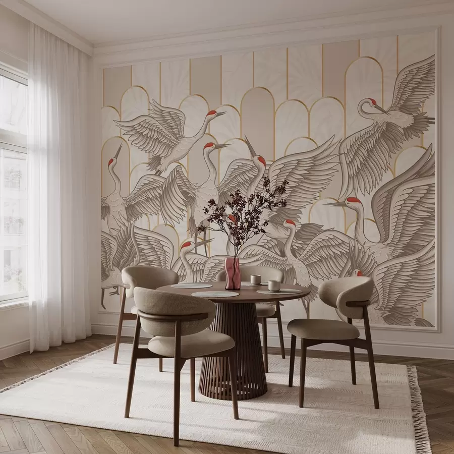 wall murals Птице и винтаге лукови w04193