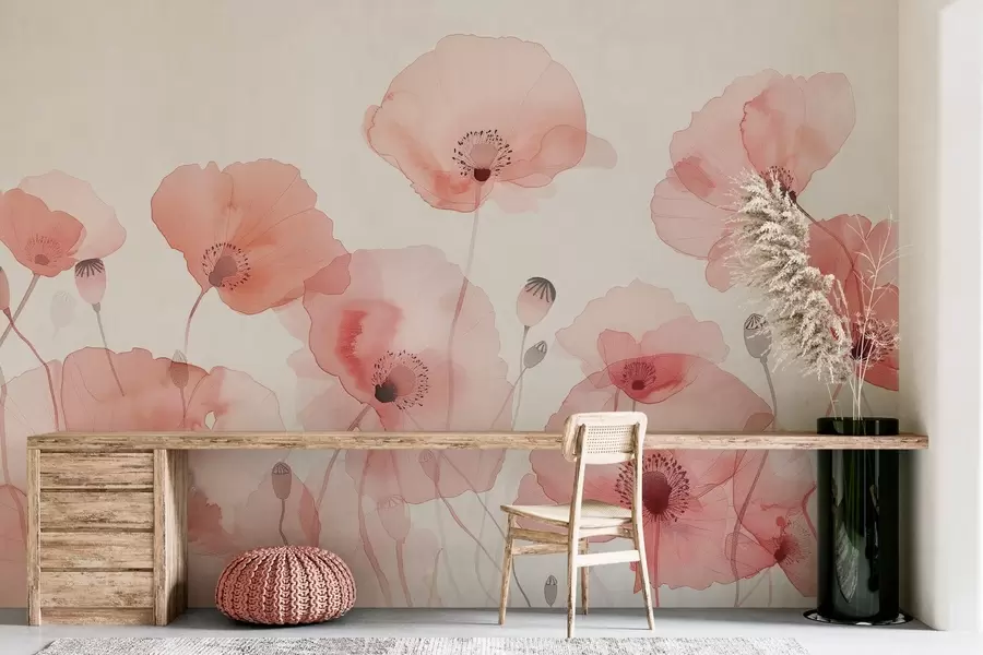 wall murals ваздушни макови w04205