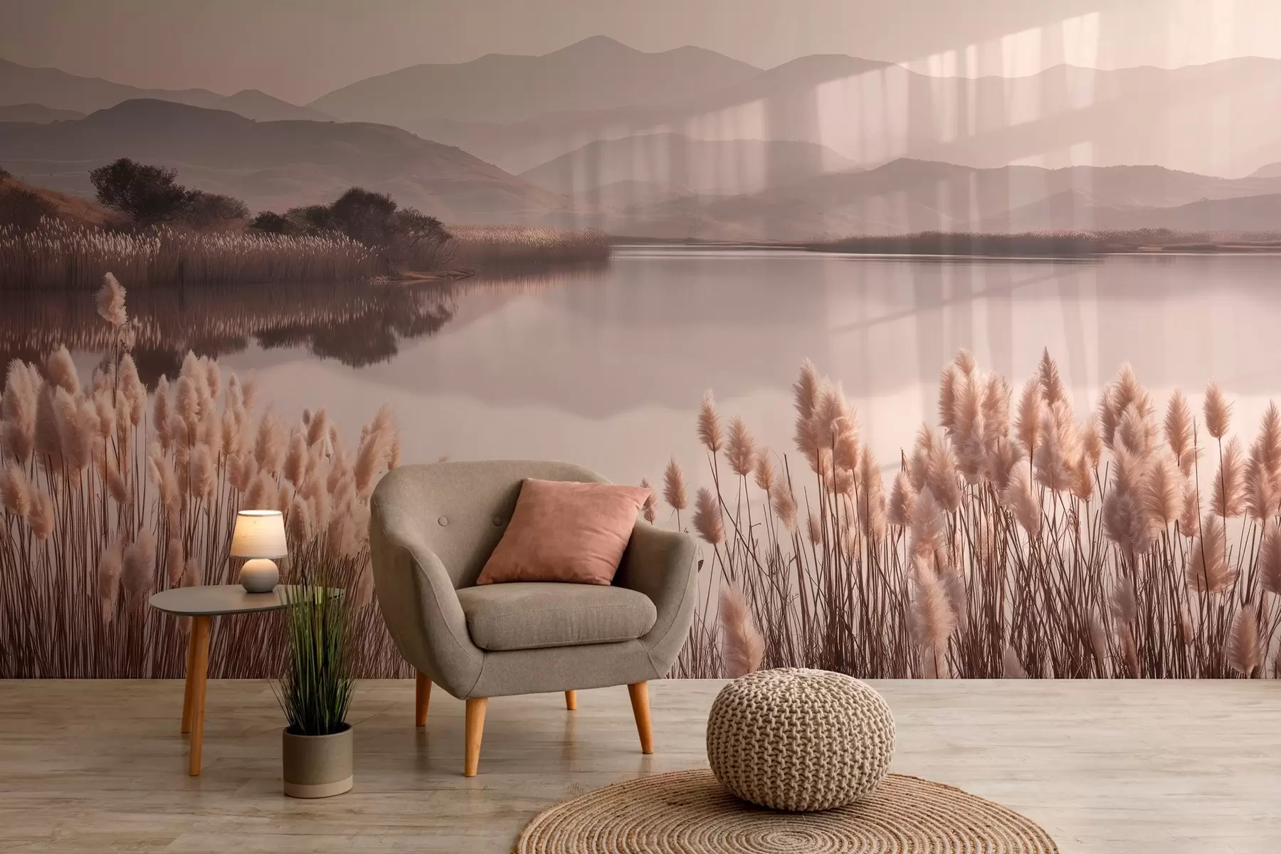 wall murals поглед на језеро са трском w04207