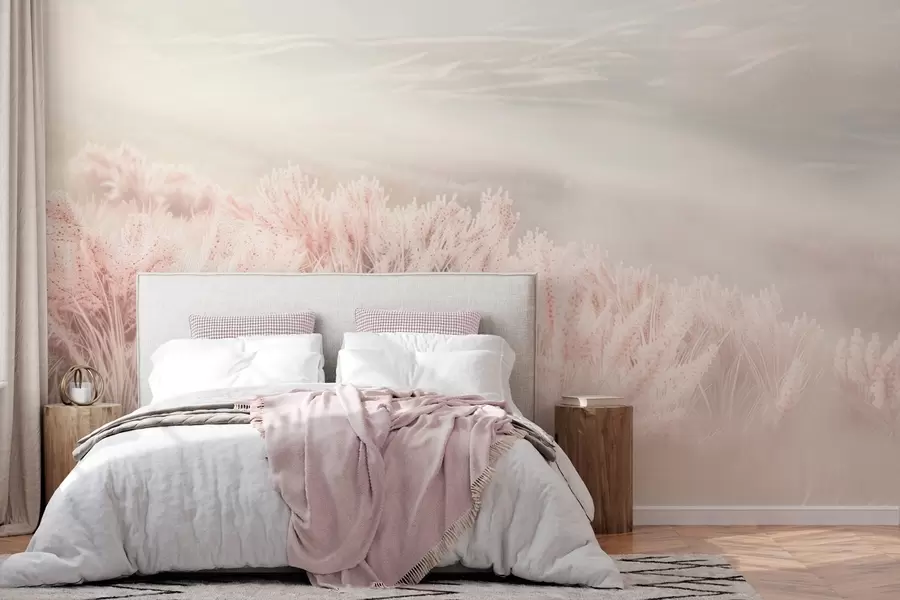 wall murals поље са пахуљастом травом w04211