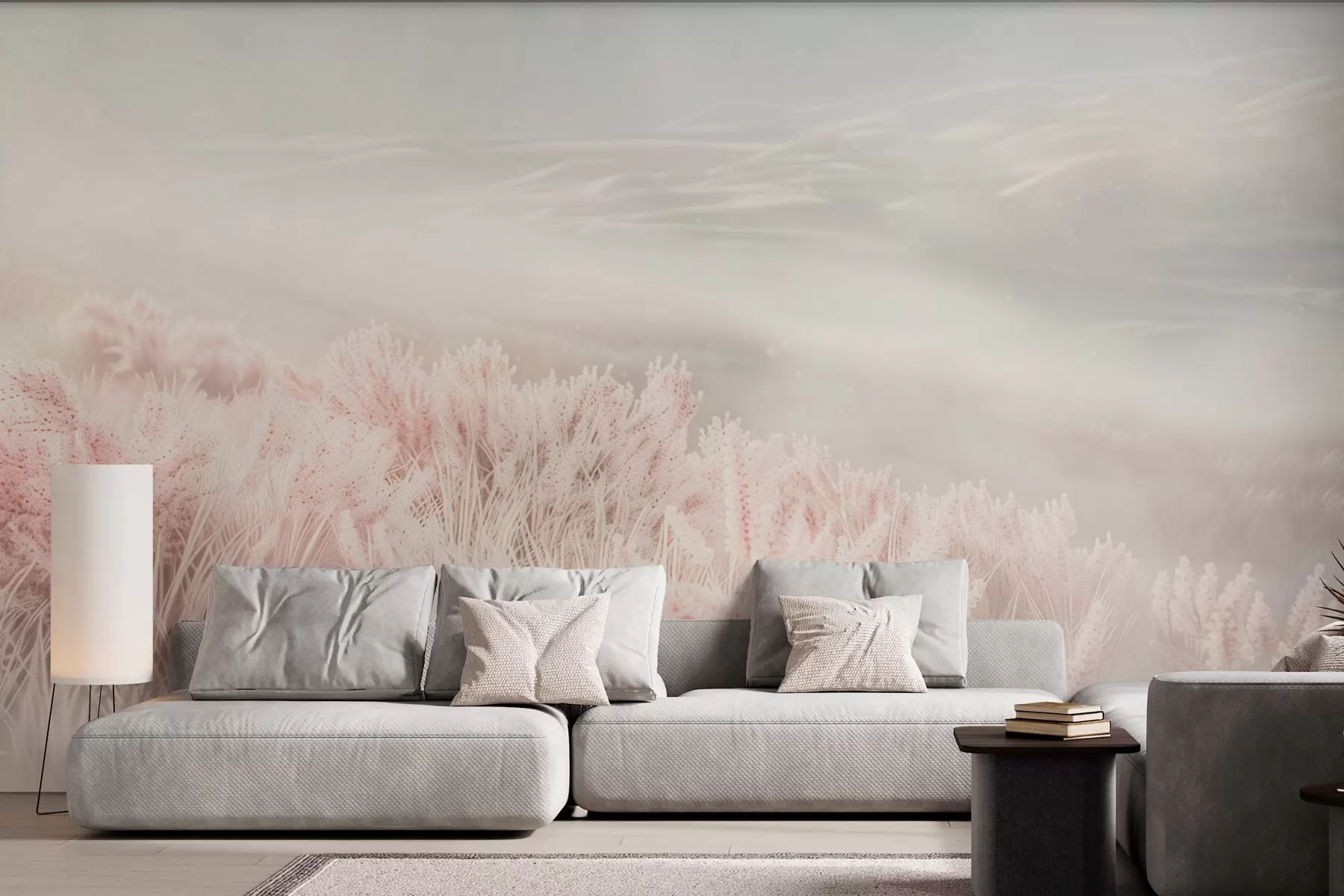 wall murals поље са пахуљастом травом w04211