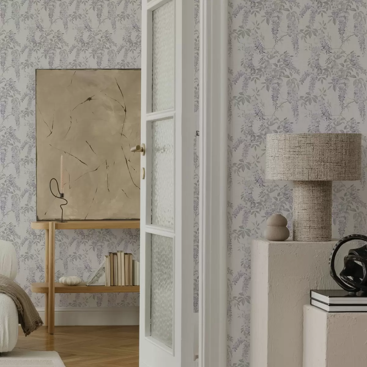 Позадина Јоргована глицинија на белој позадини, акварел стил a00239