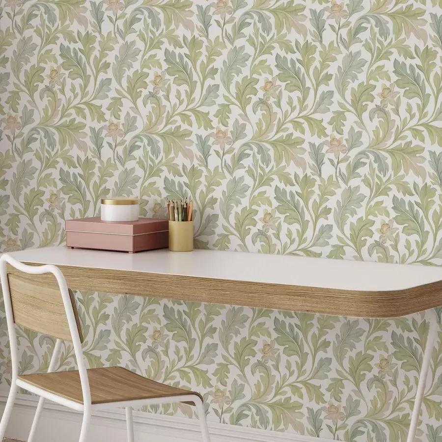 wall murals Винтаж цветни орнамент на белој позадини a00277v2