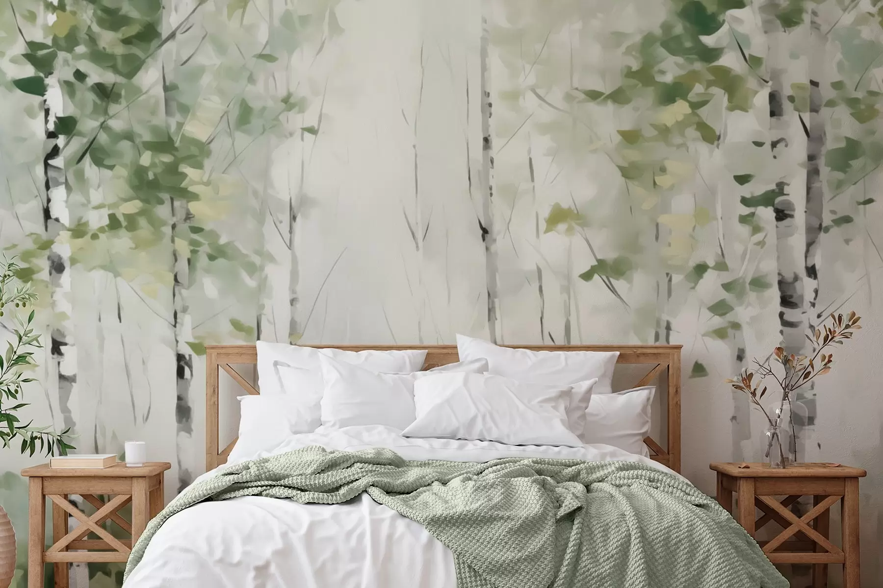 wall murals Слика имитације листопадне шуме w04234