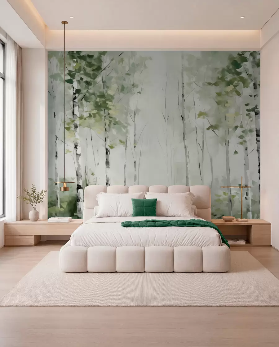 wall murals Слика имитације листопадне шуме w04234