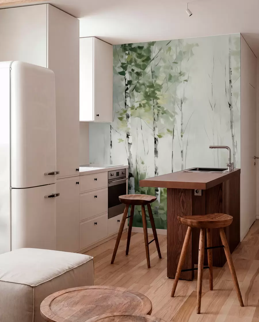 wall murals Слика имитације листопадне шуме w04234