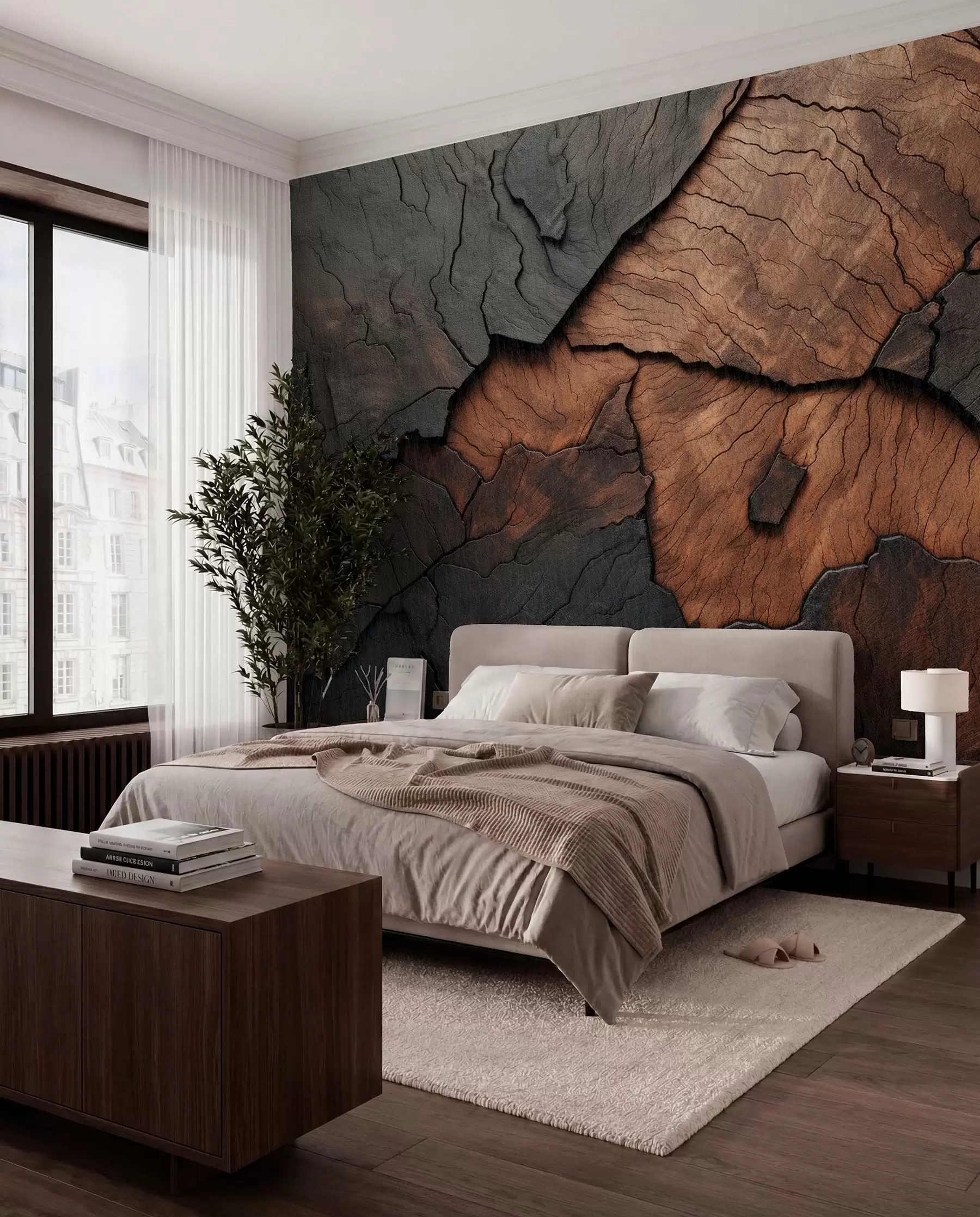 wall murals дрво, текстура, пукотине, тамно, кора, површина w04237