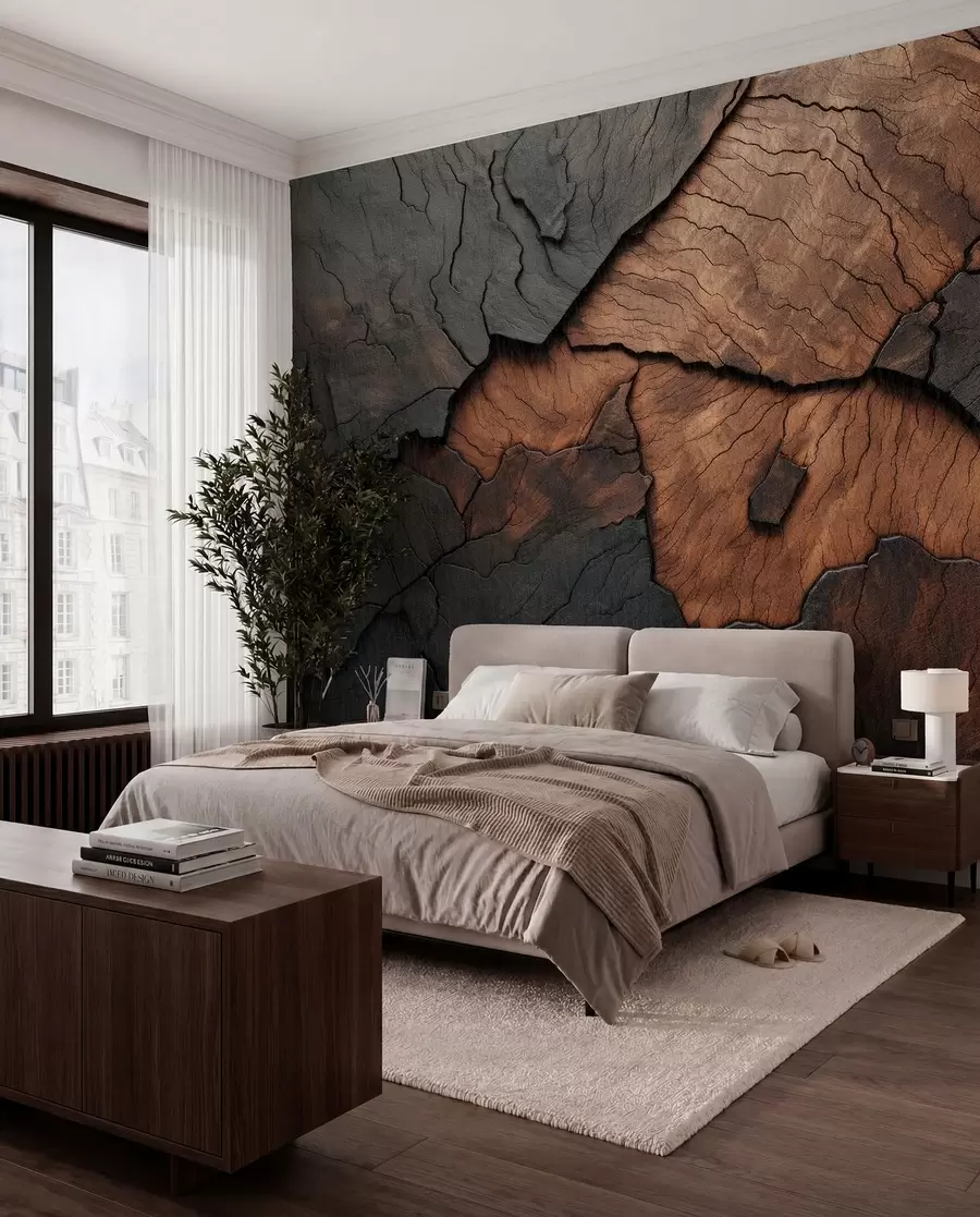wall murals дрво, текстура, пукотине, тамно, кора, површина w04237